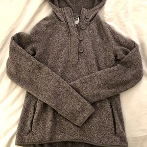North Face heathered grey hooded sweatshirt